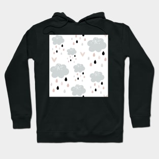 Scandi Rain Clouds - pink Hoodie